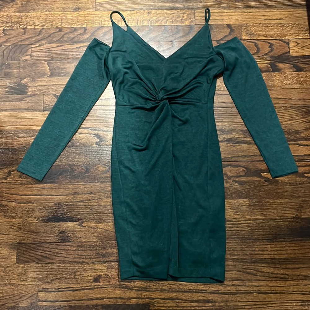 Size PS - Emerald Green - cold Shoulder dress